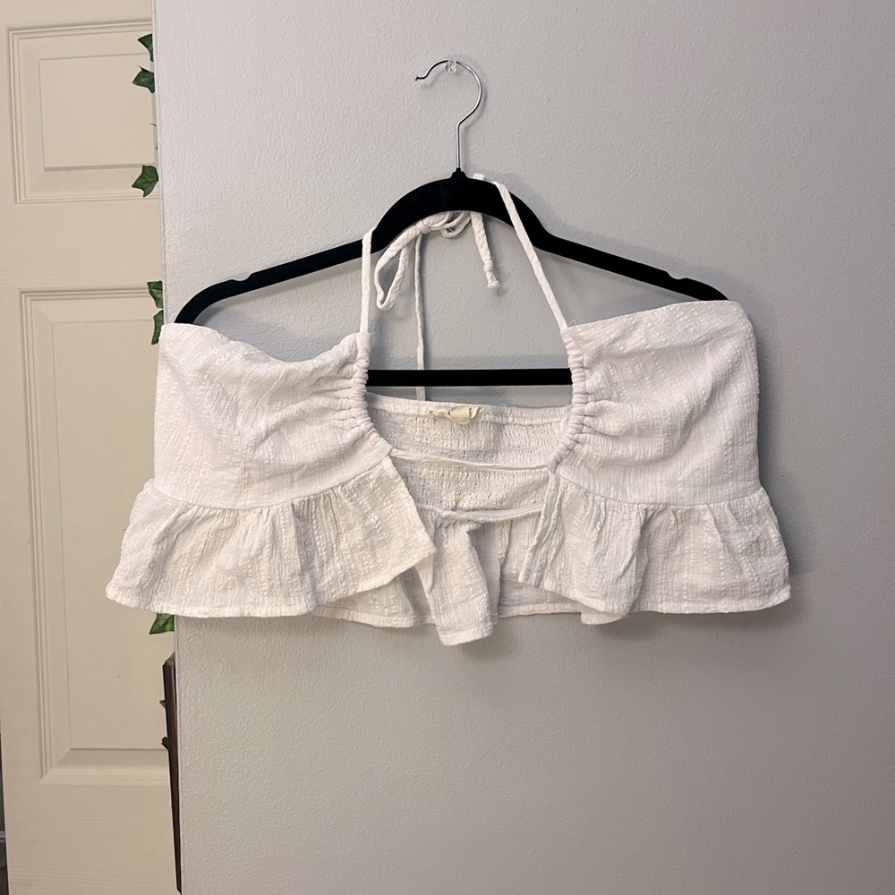 Pacsun White Ruffled Top